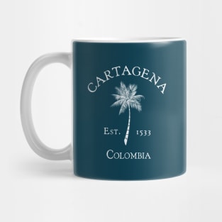 Cartagena Colombia South America - Vintage Palm Tree Mug